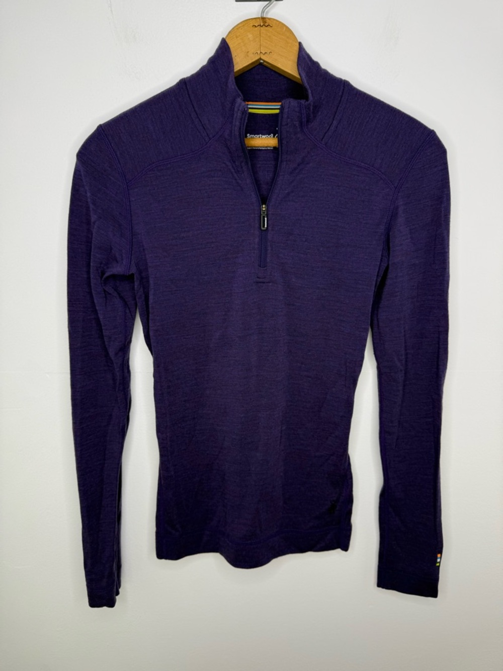 SMARTWOOL Purple Merino 250 Wool Base Layer Half Zip Sweatshirt